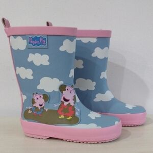 Peppa Pig Pink And Blue Rubber Rain Boots Size 7/8